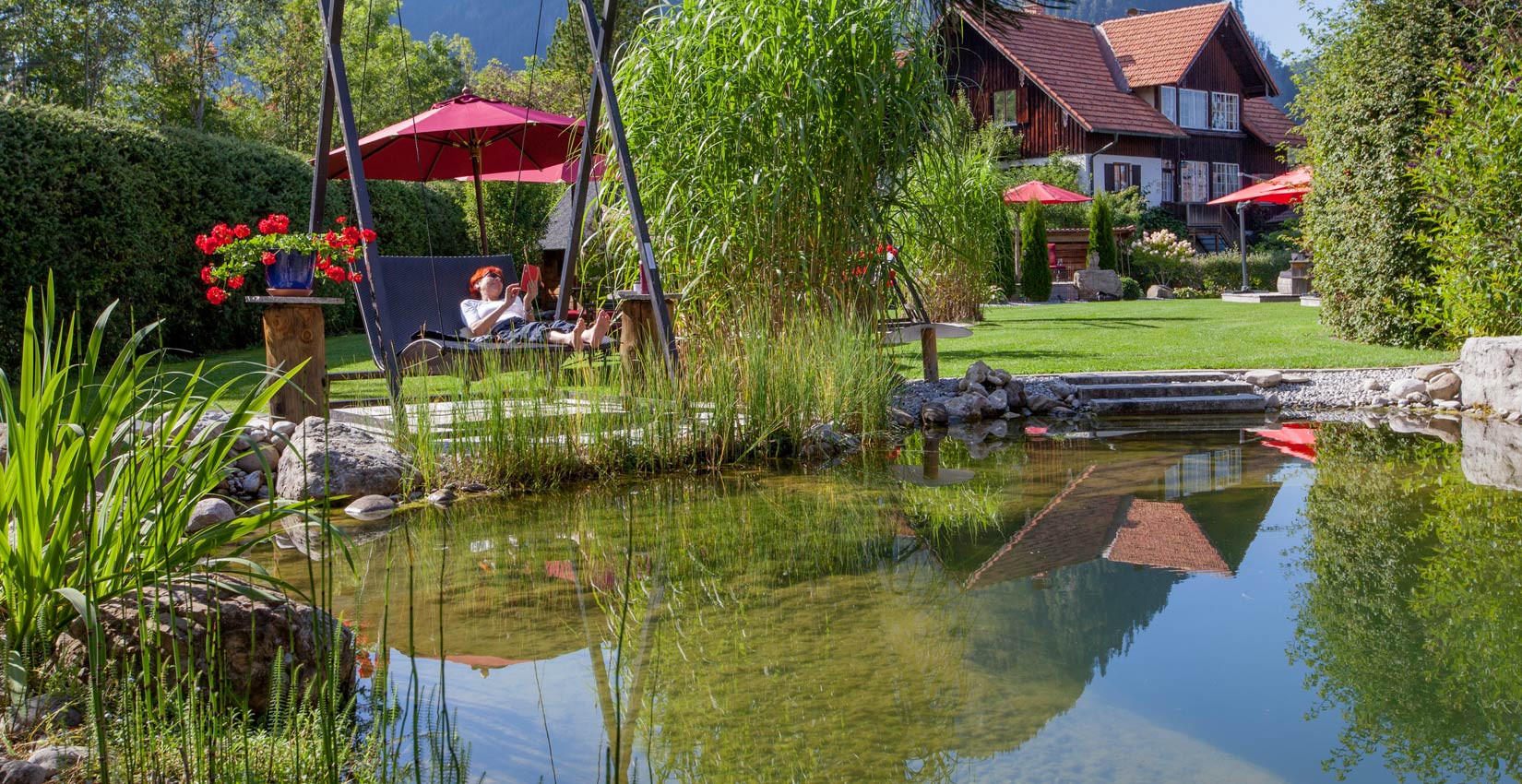 Landhaus Garten Schwimmteich